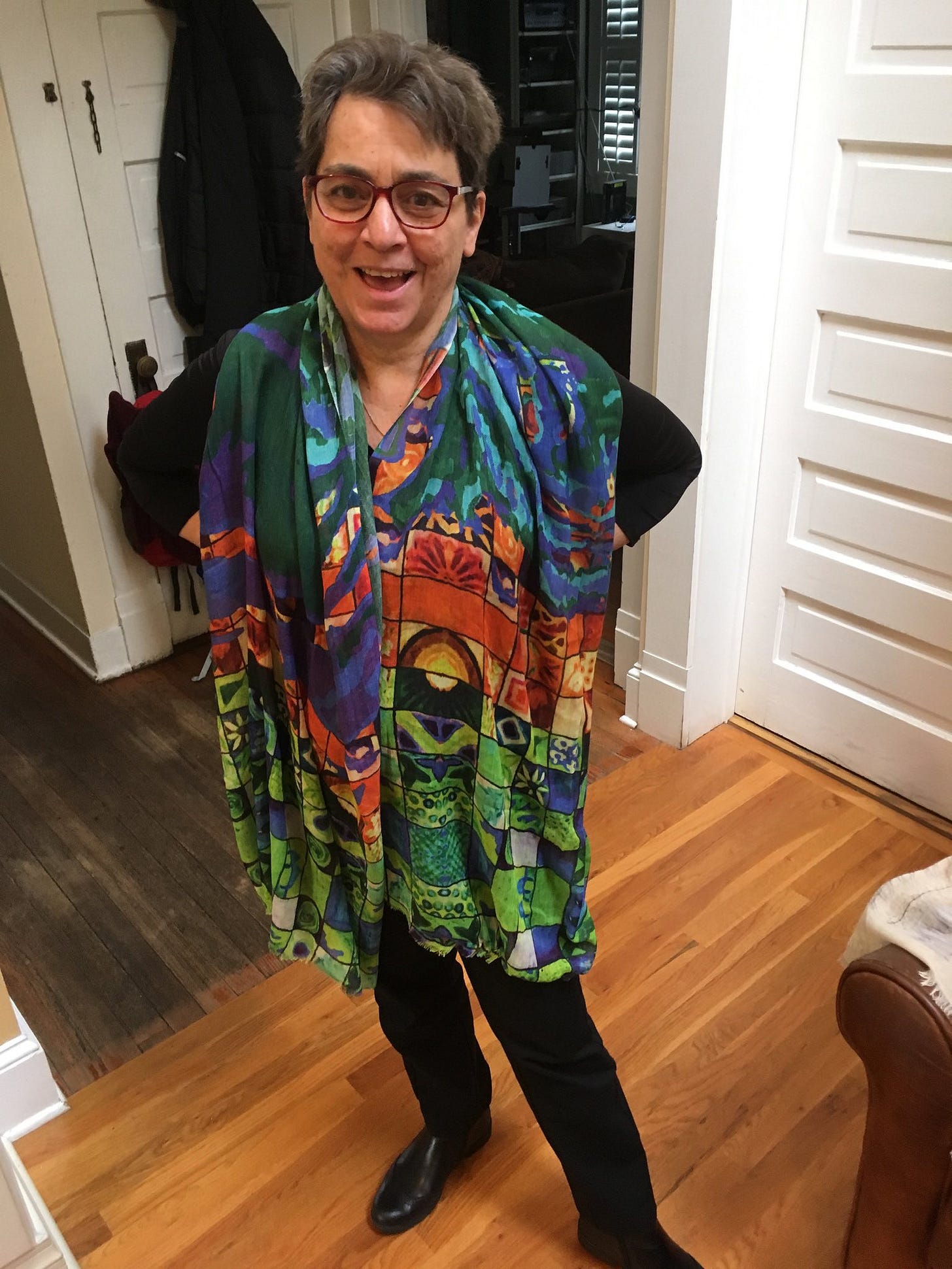 May be an image of scarf