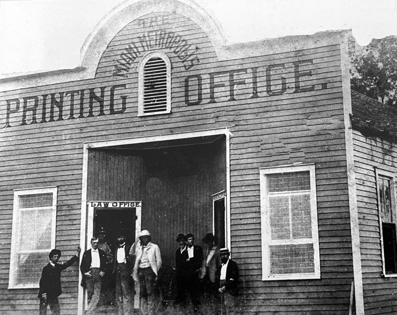 Figure 2: Miami Metropolis office in 1896. Courtesy of Florida State Archives.