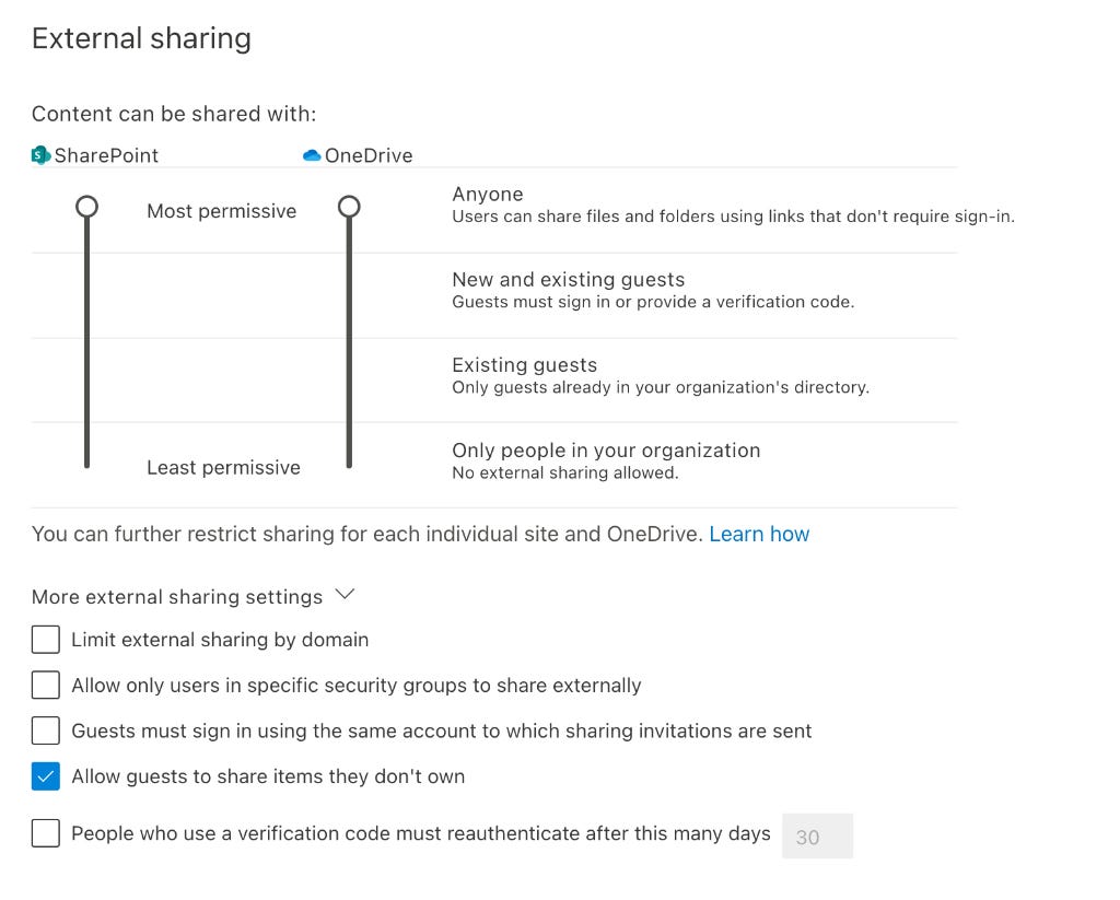 Gestione impostazioni di condivisione SharePoint Online Gestione impostazioni di condivisione SharePoint Online