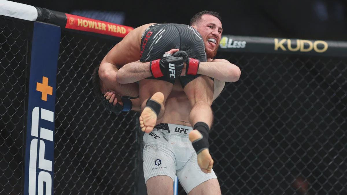 Merab picked up Cejudo and carried Cejudo across the octagon and slammed  him into the canvas Saturday night. What are some of the biggest violations  you've ever seen in the sport? :