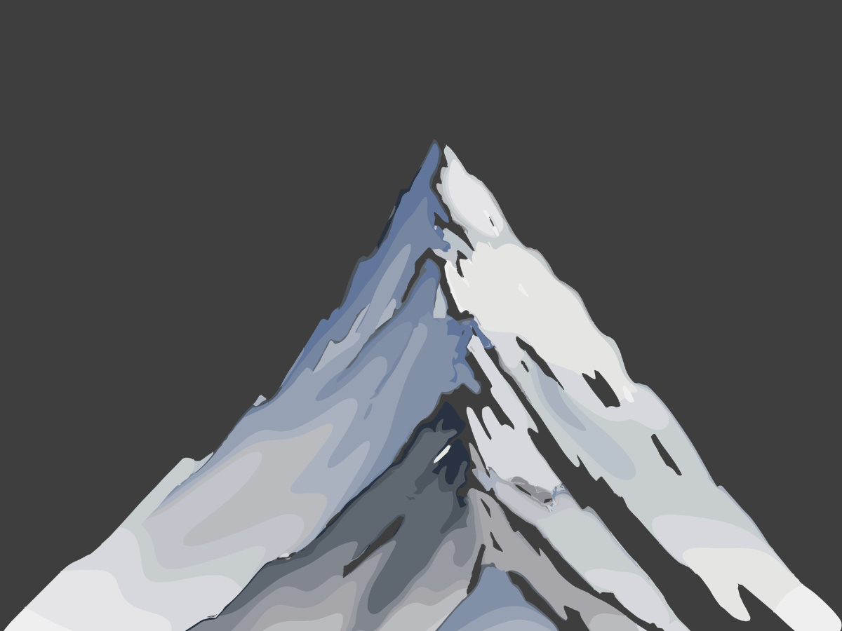 a snow covered mountain graphic