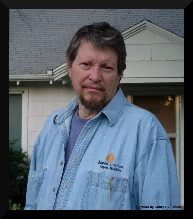 the late great L. Neil Smith photo by his wife black bordered because he was killed