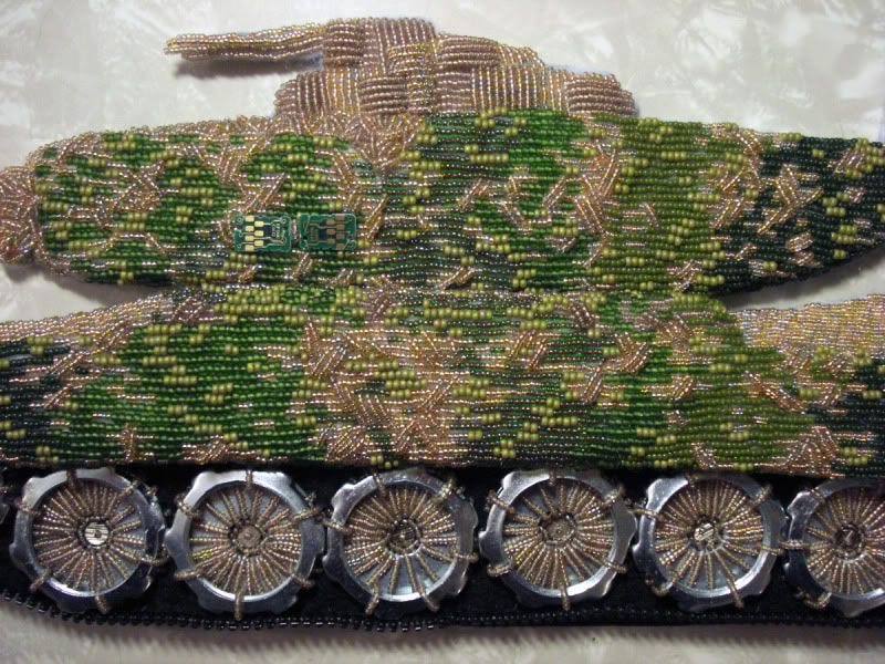 beaded camo camouflage print military Afghanistan U.S. pop art war bead embroidery beaded camo camouflage print military Afghanistan U.S. pop art war bead embroidery
