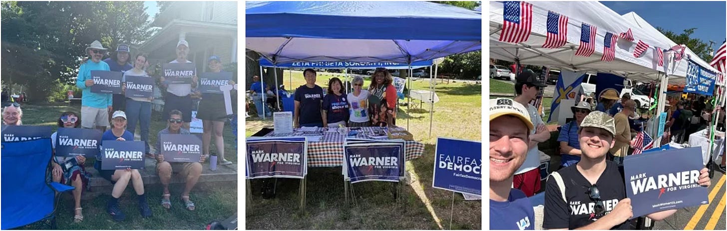 Three photos with canvassers