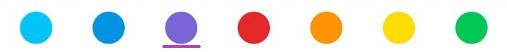 Seven dots of different colors. Dot 3 underlined.