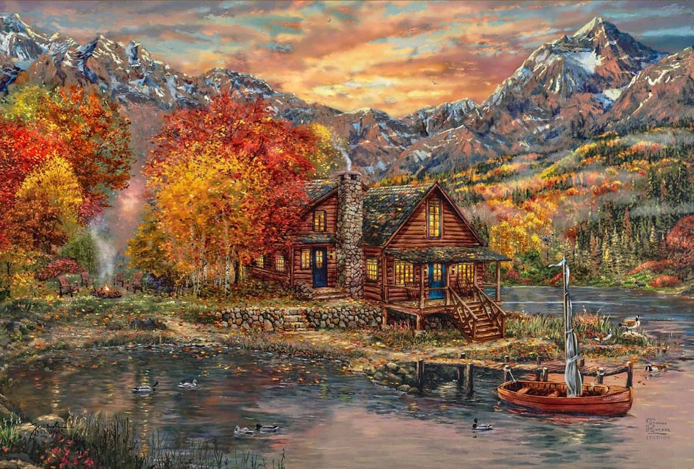 A Perfect Fall Day, by Thomas Kinkade Studios - Village Gallery
