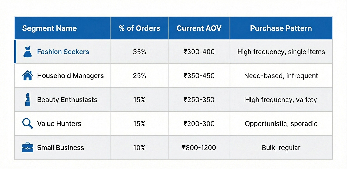 User Segments to Improve Meesho AOV - Crack PM Interview User Segments to Improve Meesho AOV - Crack PM Interview