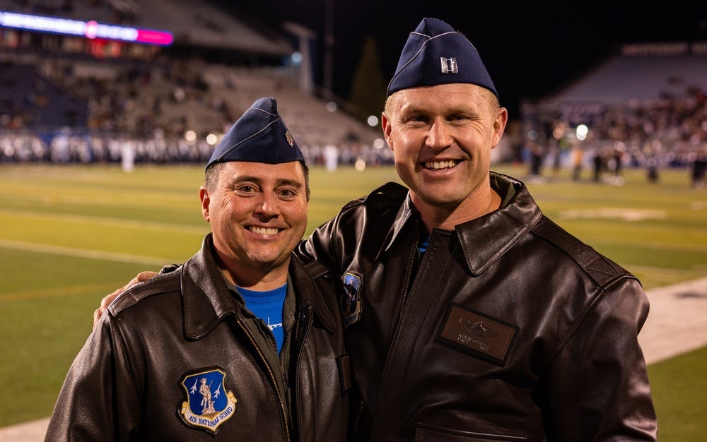 Nevada C-130 Pilots honored during Coin Toss prior to Nevada versus Air Force football game Nevada C-130 Pilots honored during Coin Toss prior to Nevada versus Air Force football game