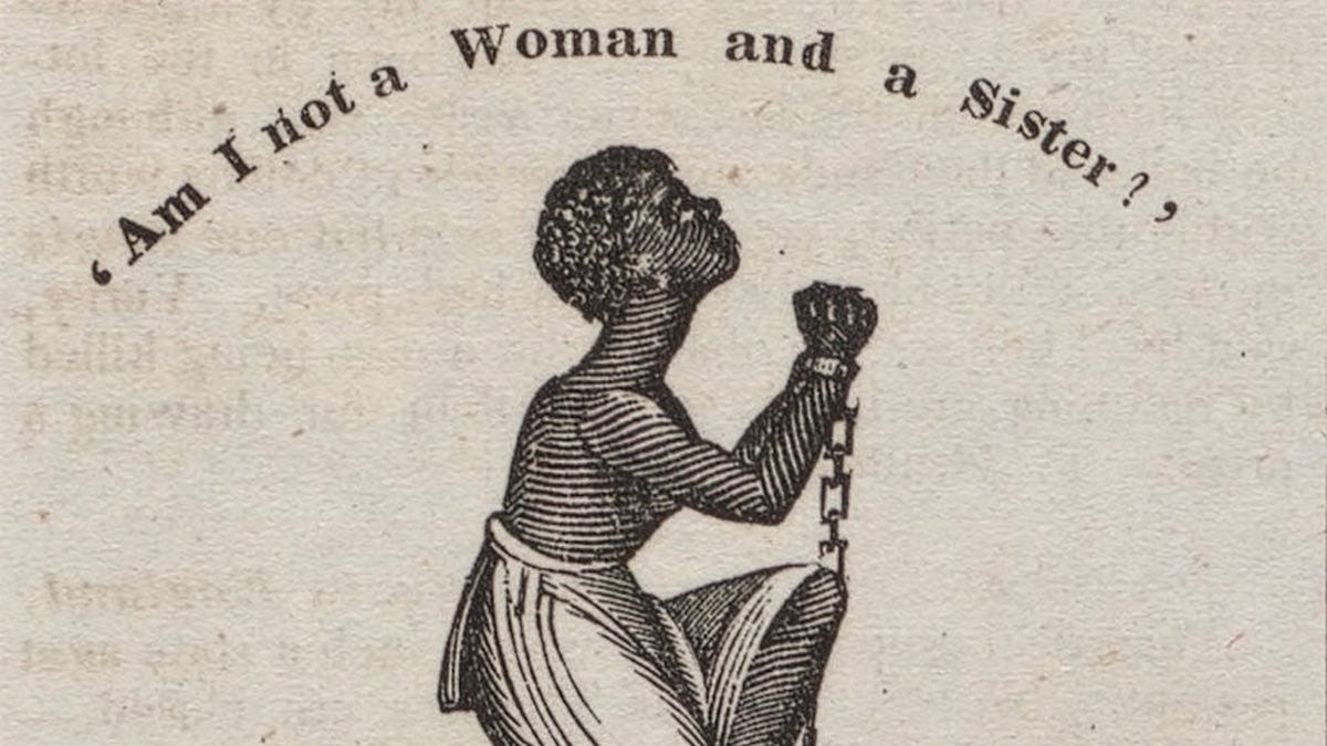 Illustration accompanying the text of a lecture delivered by Maria W. Stewart on September 21, 1832, as reprinted in The Liberator, vol. 2, no. 46, November 17, 1832. Digital Commonwealth.