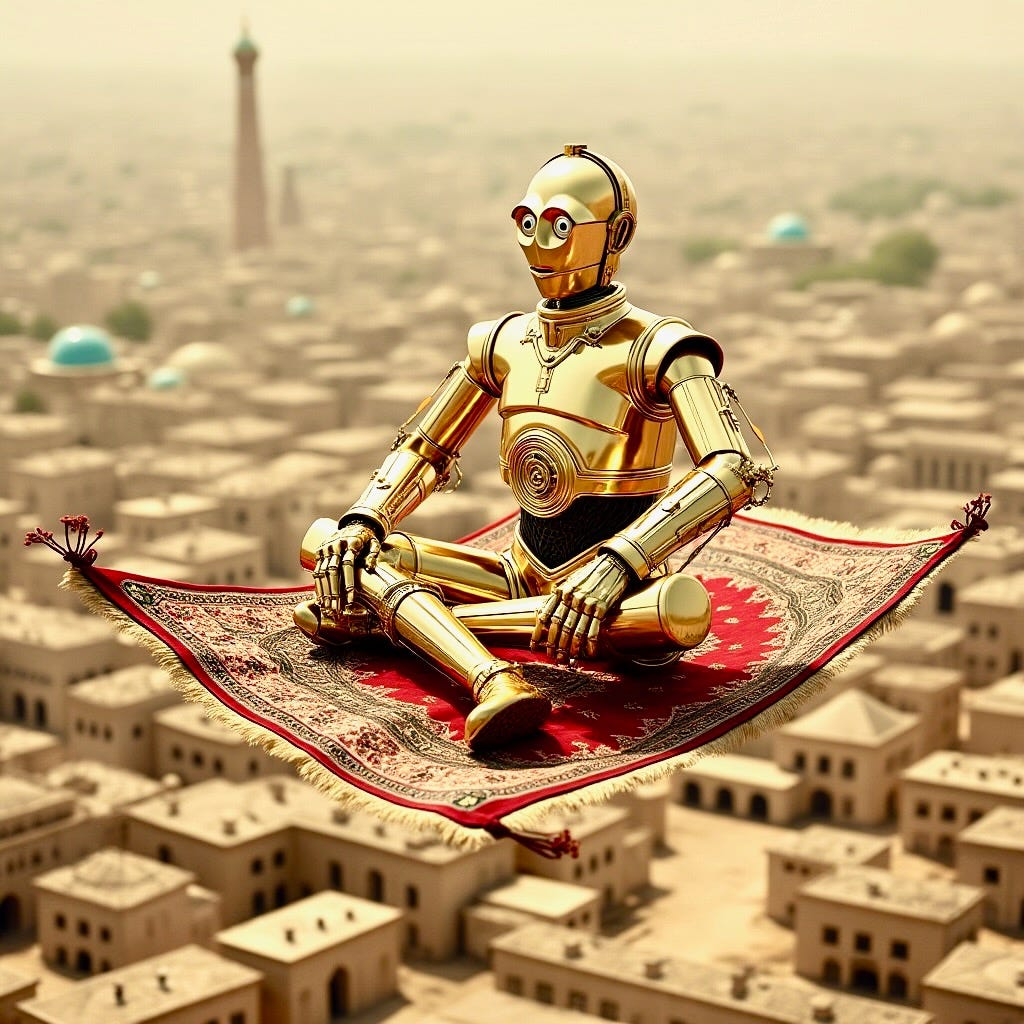 A robot sitting on a carpet over a city

AI-generated content may be incorrect.