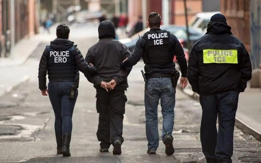 May be an image of one or more people and text that says 'POLICE ERO POLICE ICE POLICE ICE' May be an image of one or more people and text that says 'POLICE ERO POLICE ICE POLICE ICE'