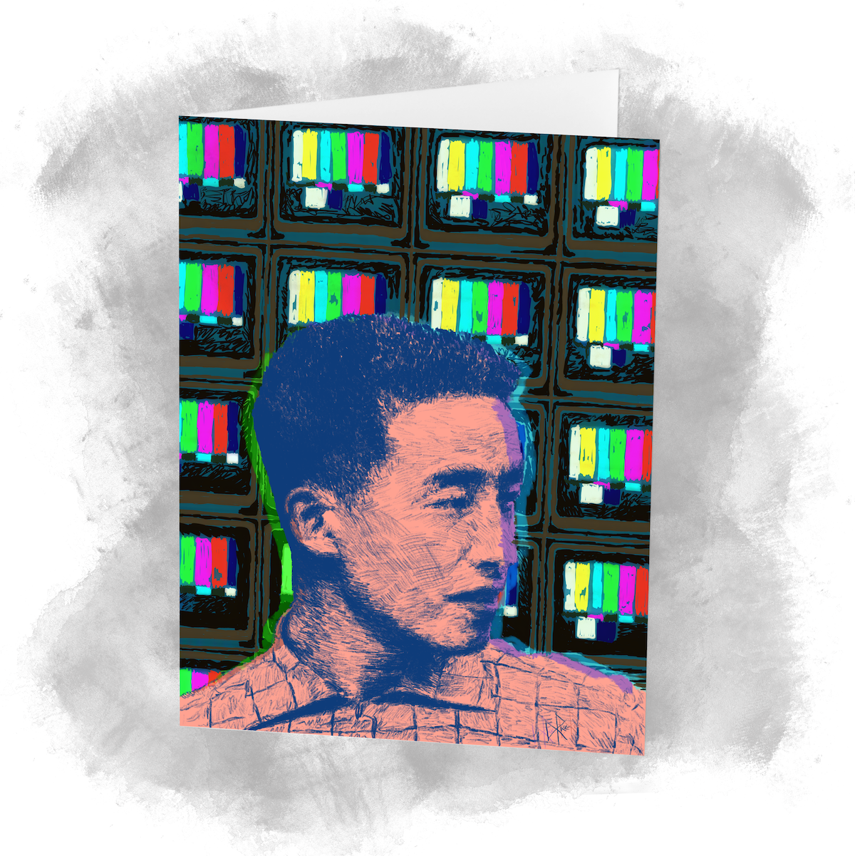 Photo: 객석. 1959. -public domain. Sketch art by Don Rice. Nam June Paik was a South Korean artist. He worked with a variety of media and is considered to be the founder of video art. He is credited with the first use (1974) of the term "electronic super highway" to describe the future of telecommunications.
