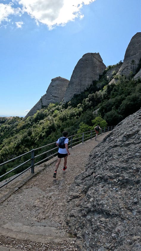 The climb from Monistrol de Monsterrat towards the Monestary