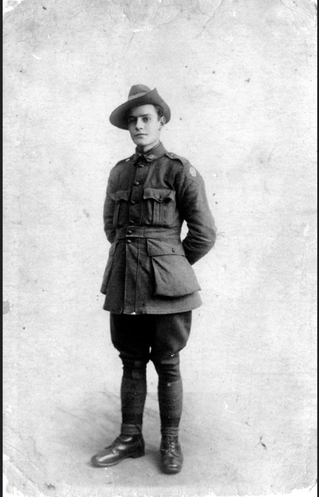 Photograph from World War One of Wilfred George (Geordie) Mulligan