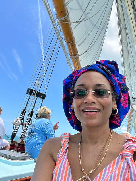 Vanessa on a 1800s boat in Florida