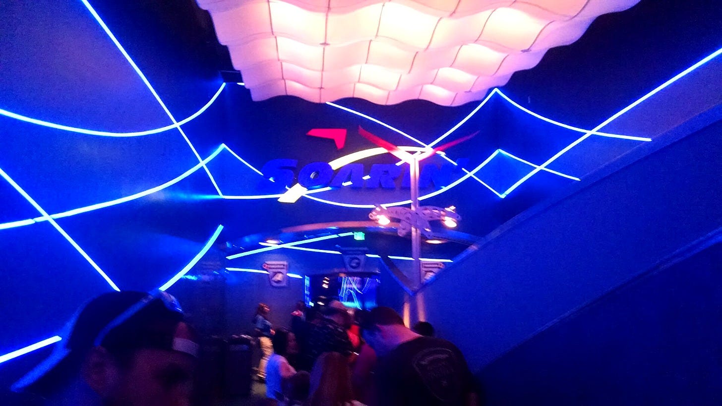 The Soarin' queue at EPCOT. Image: elisfkc via Wikimedia Commons