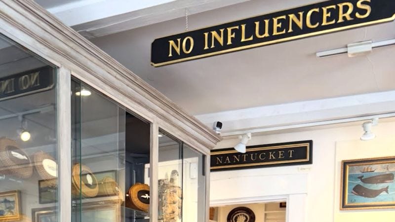 No Influencers' sign in Nantucket store sparks debate