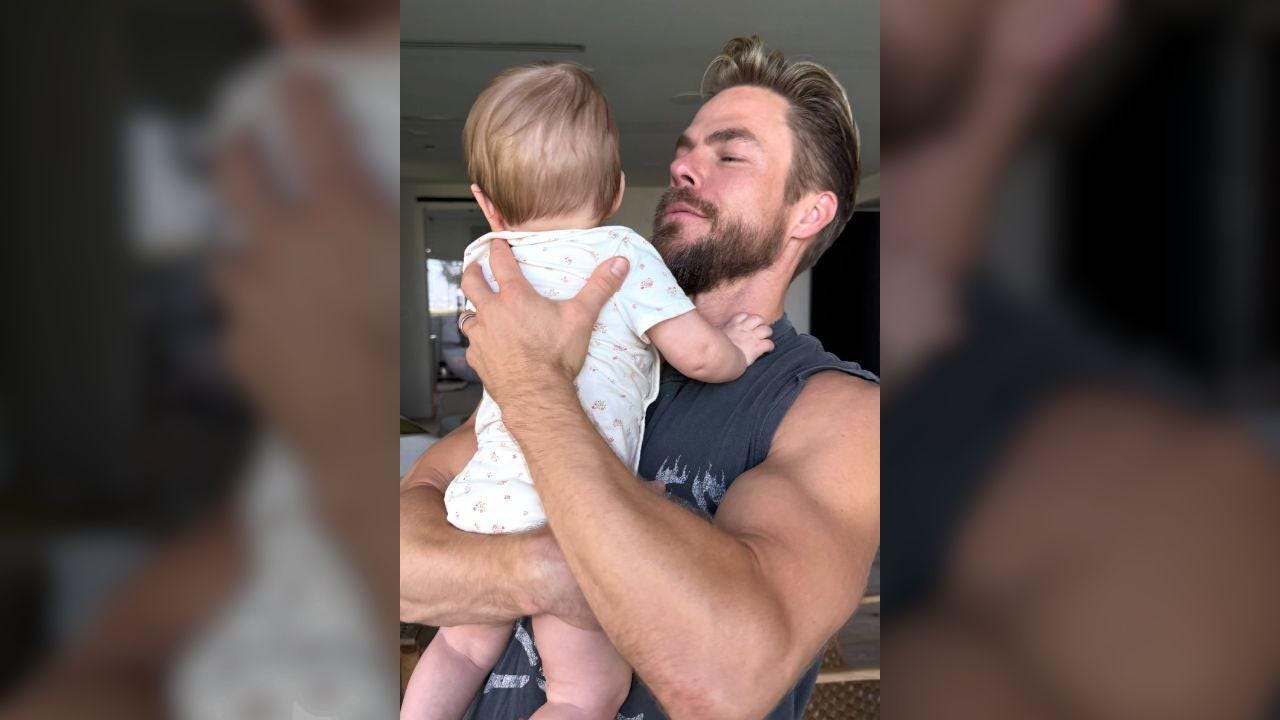 Photo of Derek Hough celebrated Everley turning nine months old. Photo of Derek Hough celebrated Everley turning nine months old.