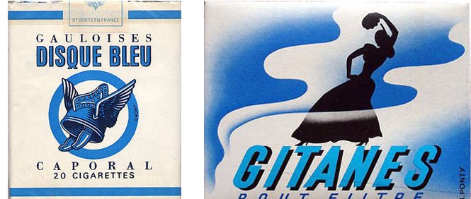 packs of Citanes and Gauloises Disque bleu