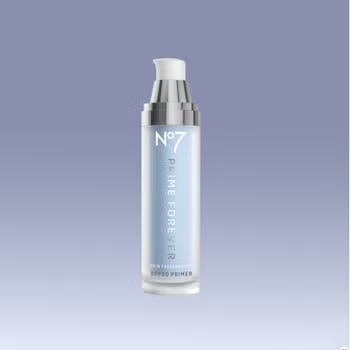 IT Cosmetics CC+ Cream with SPF 50 and No7 Prime Forever Broad Spectrum SPF50 Primer Sunscreen bottles side by side for a melting makeup summer skin routine