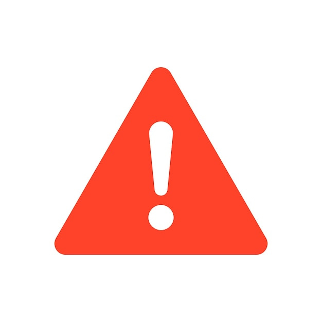Warning attention red triangle sign with exclamation mark symbol flat  vector illustration | Premium Vector