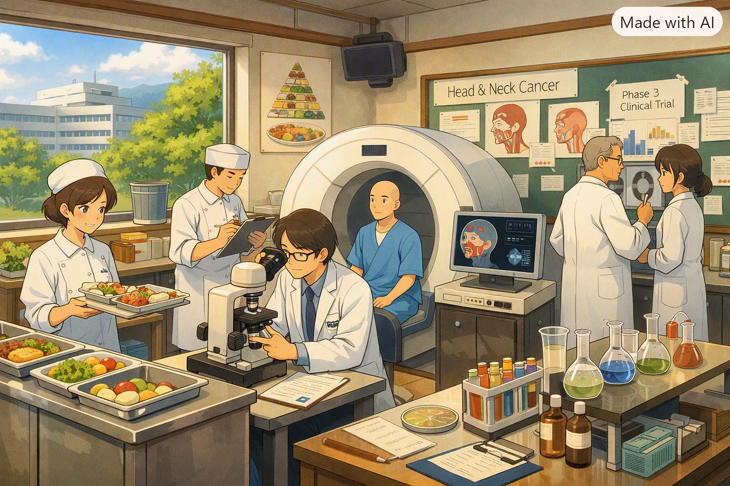 Ghibli indoor research scene