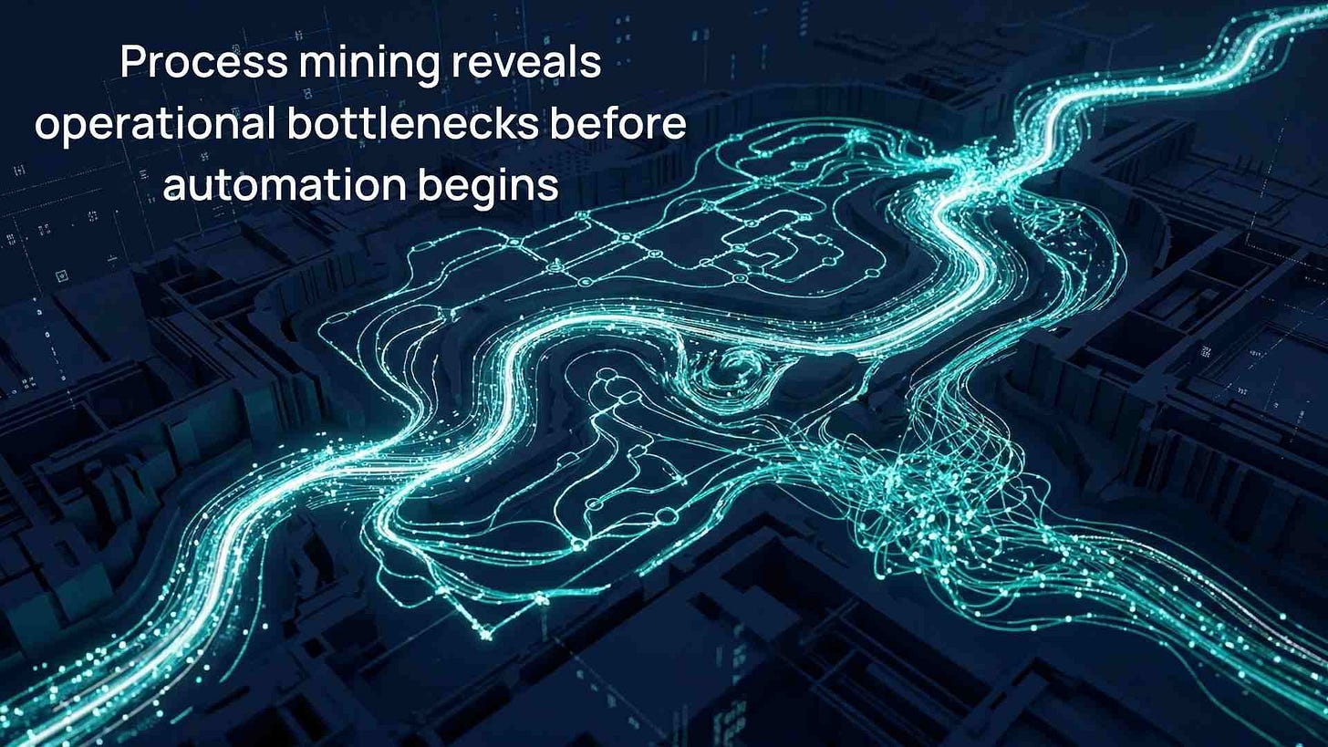Abstract data rivers revealing hidden patterns through process mining analysis