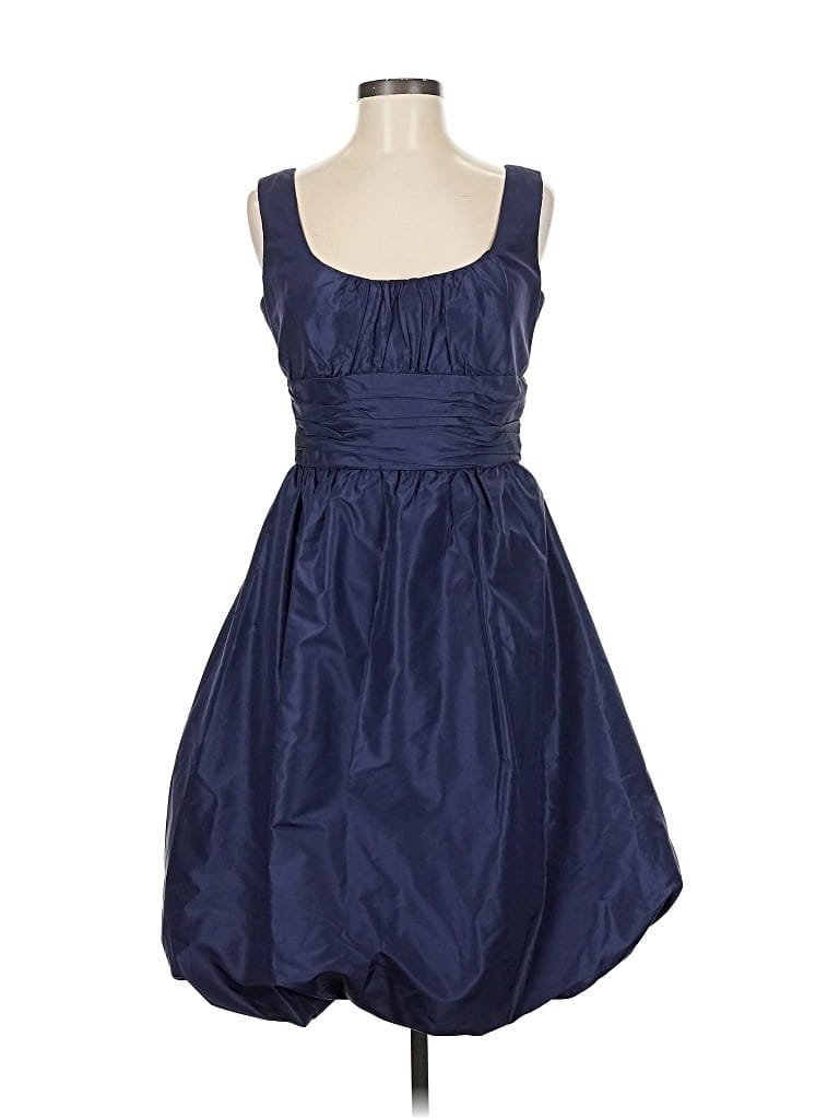 Donna Ricco 100% Silk Solid Blue Cocktail Dress Size 8 - photo 1 Donna Ricco 100% Silk Solid Blue Cocktail Dress Size 8 - photo 1