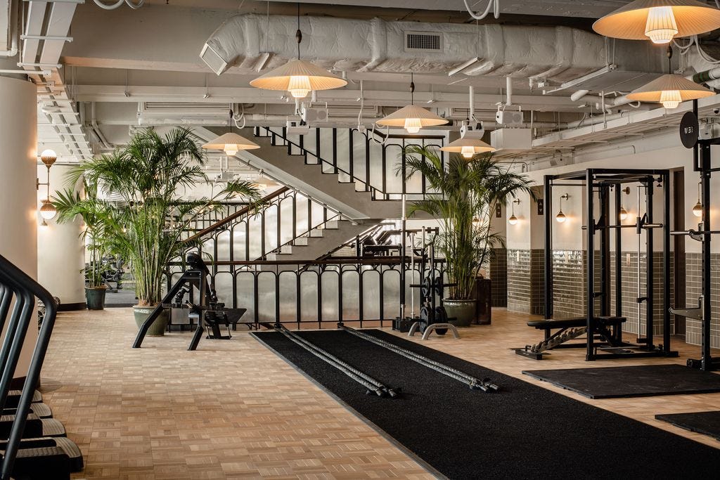 The gym at Soho House Hong Kong