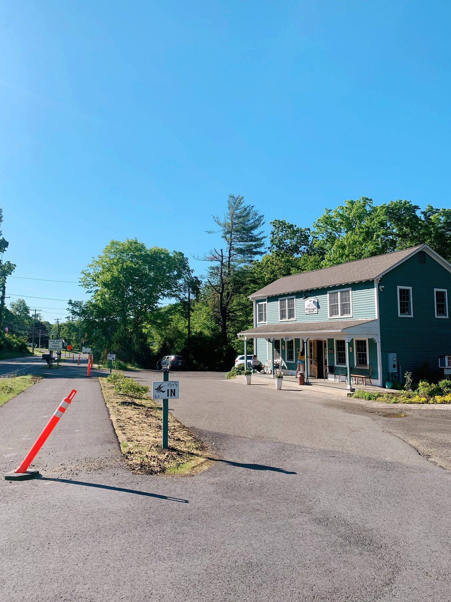 Sidewalk in front of the bakery