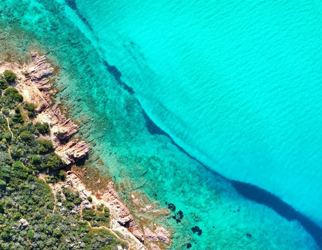 aerial photography body of water