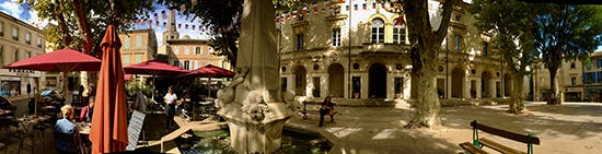 The Square, St. Remy, France. © J. Hulsey photo of square in St. Remy, France, by John Hulsey