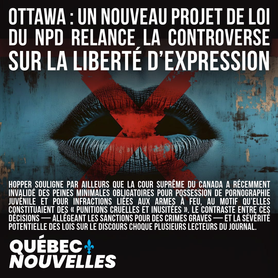 Ottawa : un nouveau projet de loi du NPD relance la controverse sur la ...
