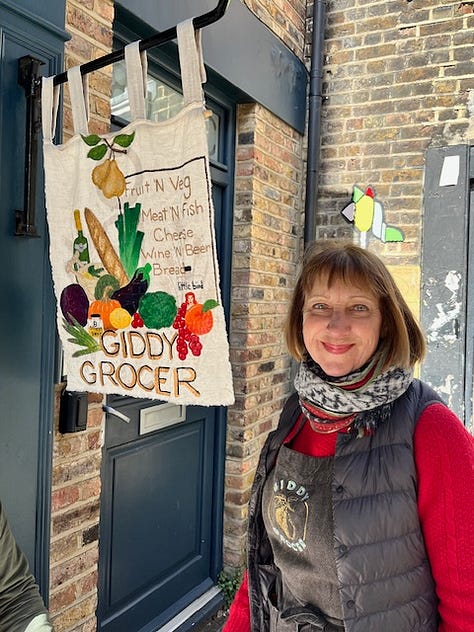 Six images, with a man holding a honey jar, a book and two women portraits and a shot of a shelf of honey jars