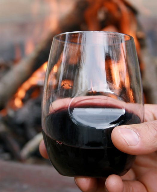 Govino - close up in front of fire Govino - close up in front of fire