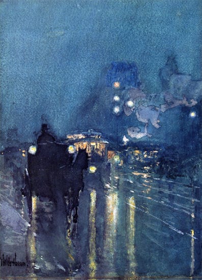 Nocturne, Railway Crossing, Chicago, 1892-93, Childe Hassam