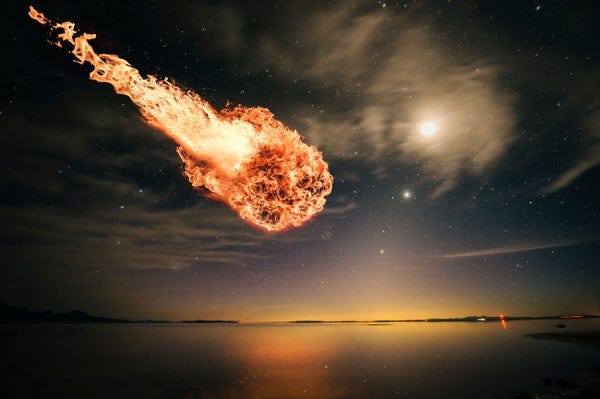 A conceptual image of a meteor about to crash into Earth. A conceptual image of a meteor about to crash into Earth.