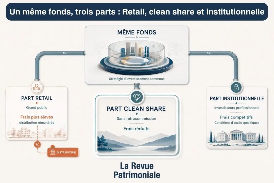 Retail, clean share et institutionnelle Retail, clean share et institutionnelle