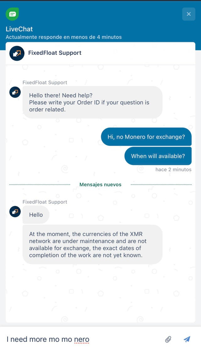 r/Monero - No Monero in Fixedfloat 🧐