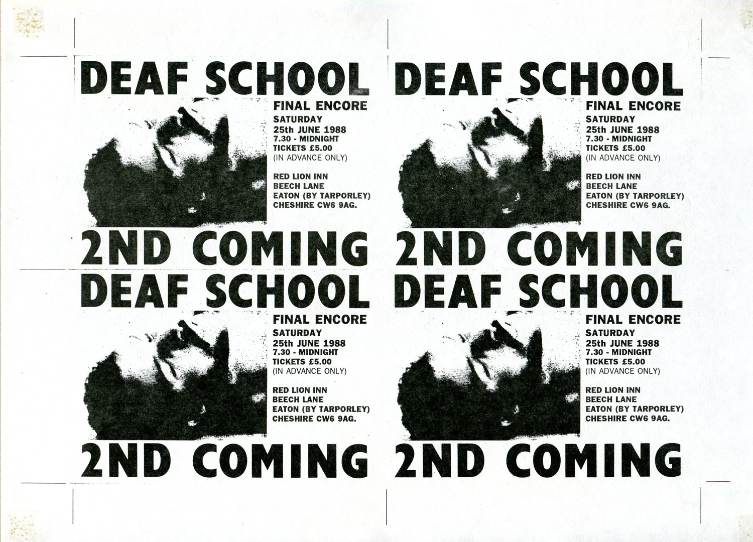 Deaf School, June 1988 - Penny Kiley's music writing