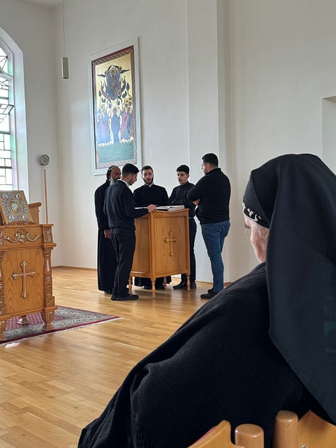 A prayer chapel with people praying