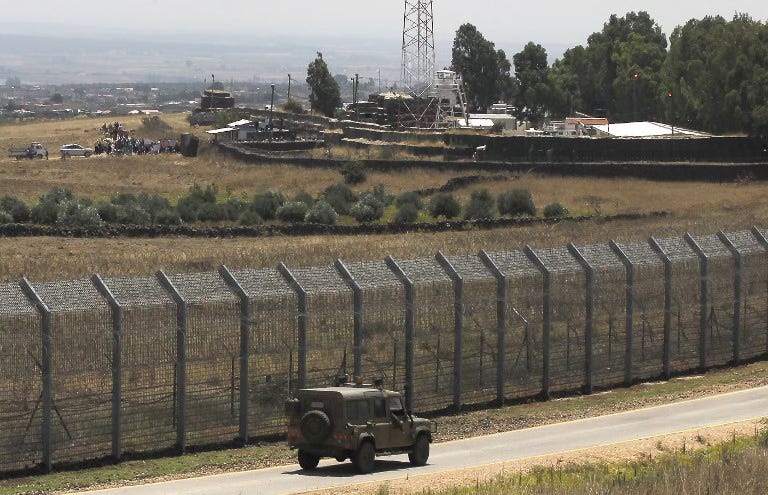 Golan Heights Border Fence with Syria