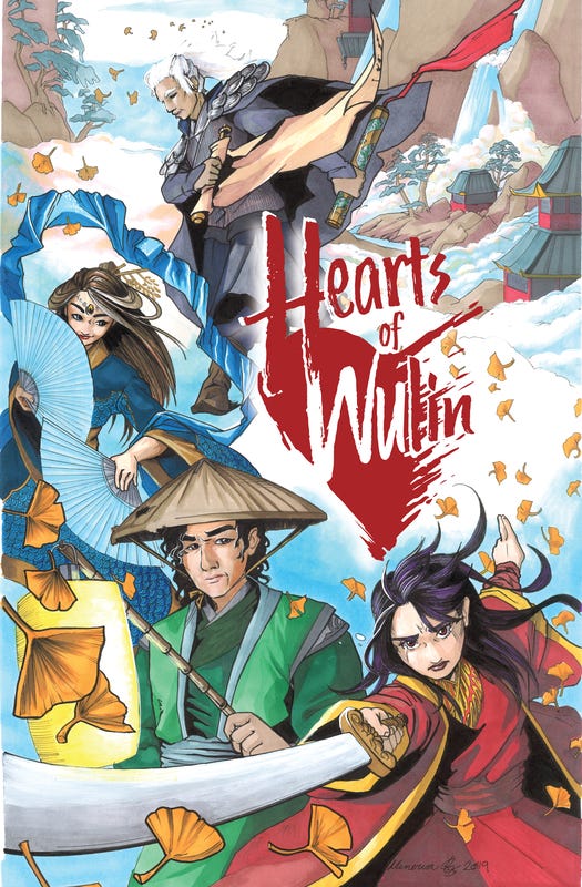 Covers of Mutant Elysium, #iHunt, Apocalypse Keys special edition, and Hearts of Wulin