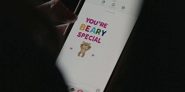 Gale texts Geri a you're beary special message in gif form. Gale texts Geri a you're beary special message in gif form.