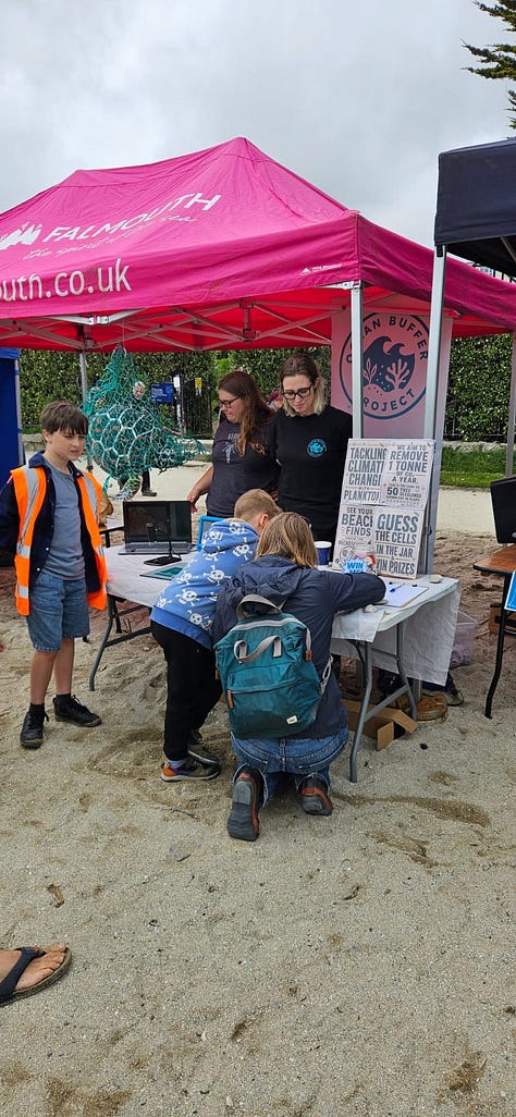 Ocean Buffer Project at Festival for the Ocean, Gyllyngvase Beach, Falmouth, showing plankton