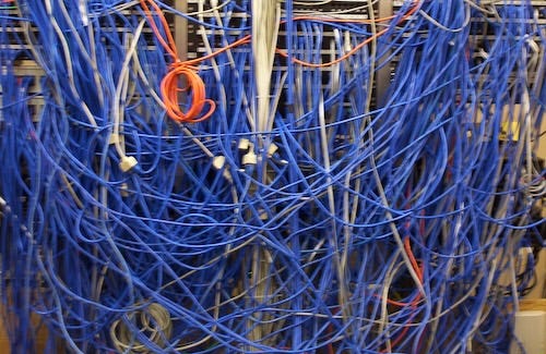 tangled electrical cables