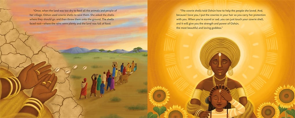 Interior book image for Oshún and Me: A Story of Love and Braids