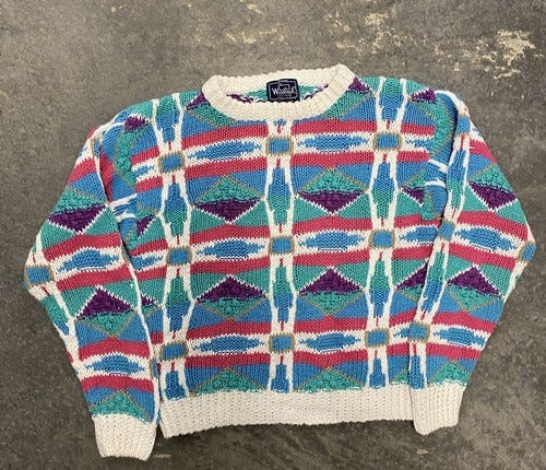 Vintage The Woolrich Woman’s 90’s Color Block Pullover Sweater Size Medium - Picture 1 of 5
