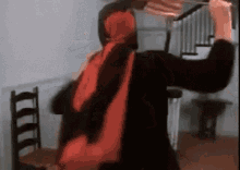 Little Edie Beale from Grey Gardens dancing with a flag (Maniacally, of course)