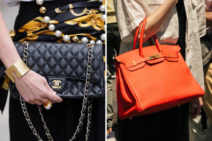 Chanel and Hermès handbags.